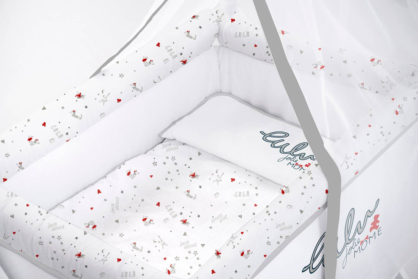 MINI-WIEGE + GRAUER JOLIE MOME STOFF UND SCHLEIER S&P NEWBORN, S.L. (Lulu)