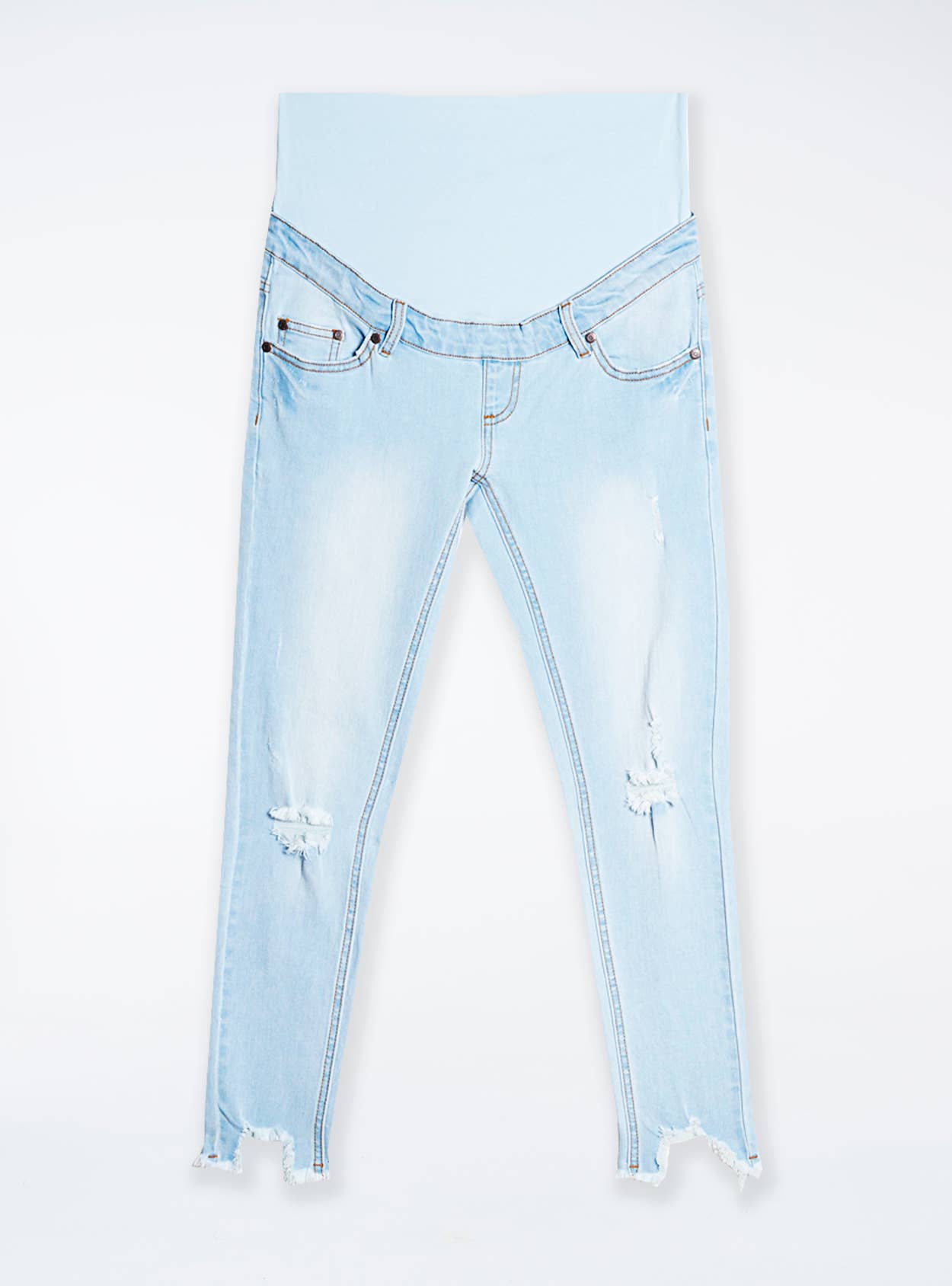 Schmale Mutterschaftsjeans mit zerrissenen und ungenähten Nähten Ohma Barcelona