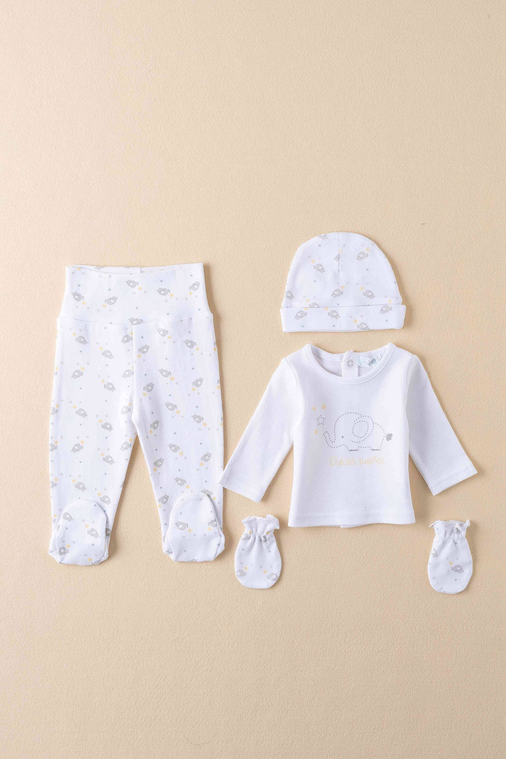 Geschenkset T-Shirt+Lätzchen+Mütze+Fäustlinge Newness Kids