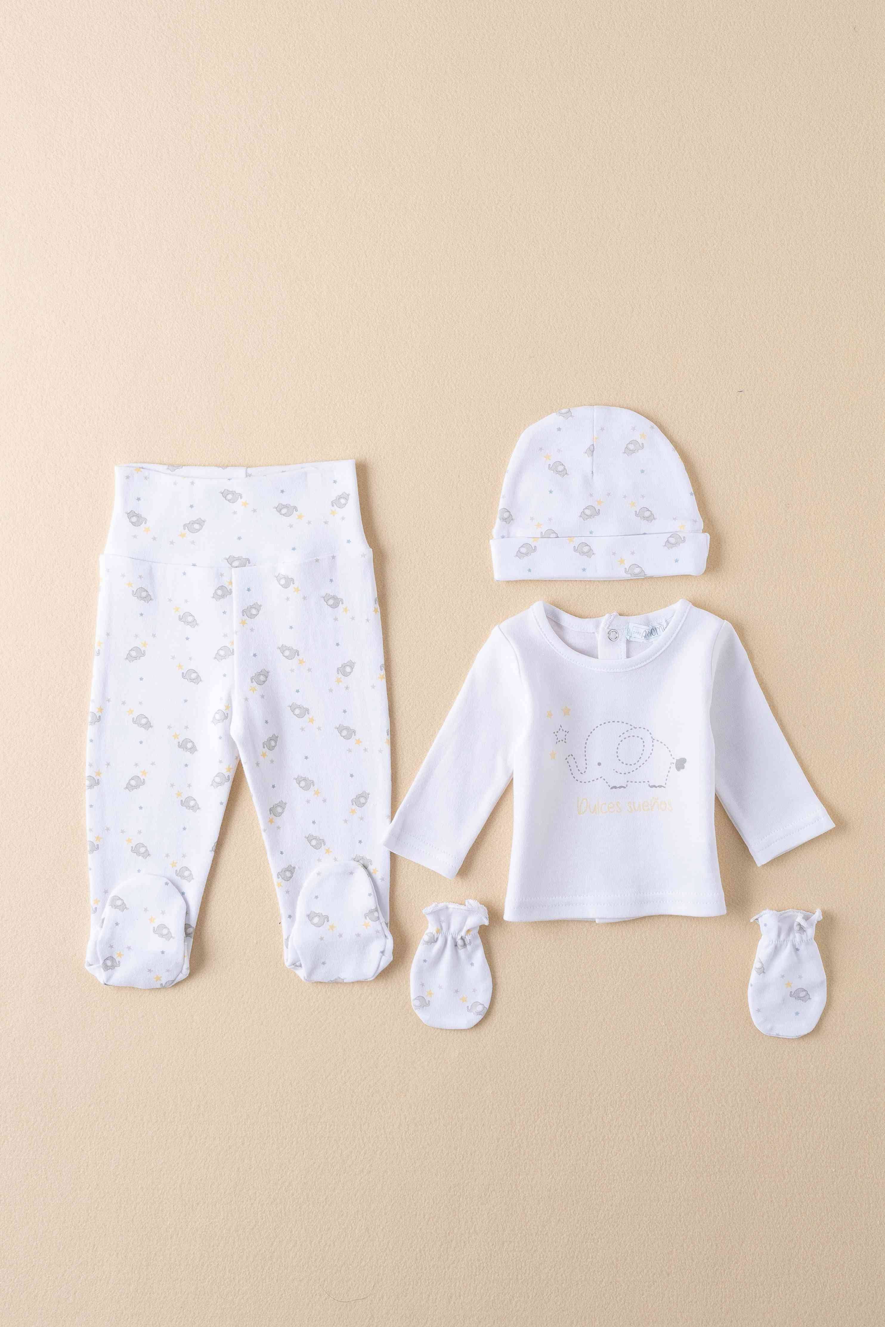 Geschenkset T-Shirt+Lätzchen+Mütze+Fäustlinge Newness Kids
