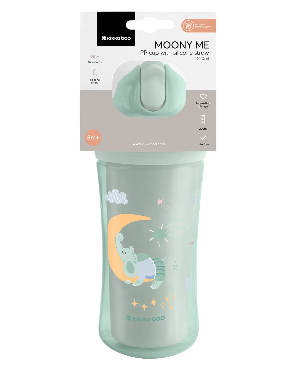 PP-Becher mit Silikonstrohhalm 220 ml Moony Me Kika Group Ltd.