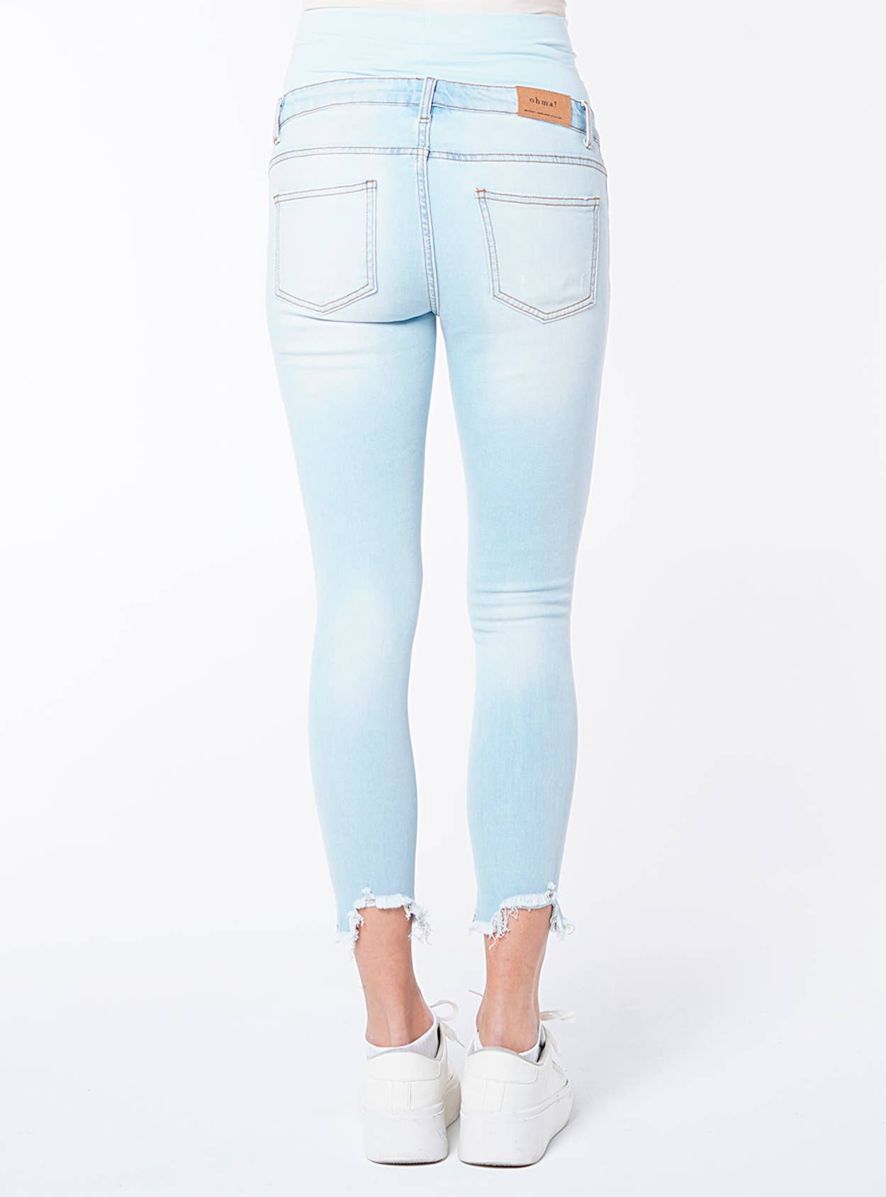 Schmale Mutterschaftsjeans mit zerrissenen und ungenähten Nähten Ohma Barcelona