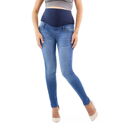 Delux, Umstandsjeans, Slim Fit – Hellblau Mamsy