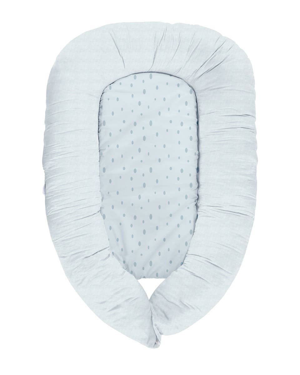 Dots Blue 3-in-1-Nistbett aus Memory-Schaum Kikkaboo