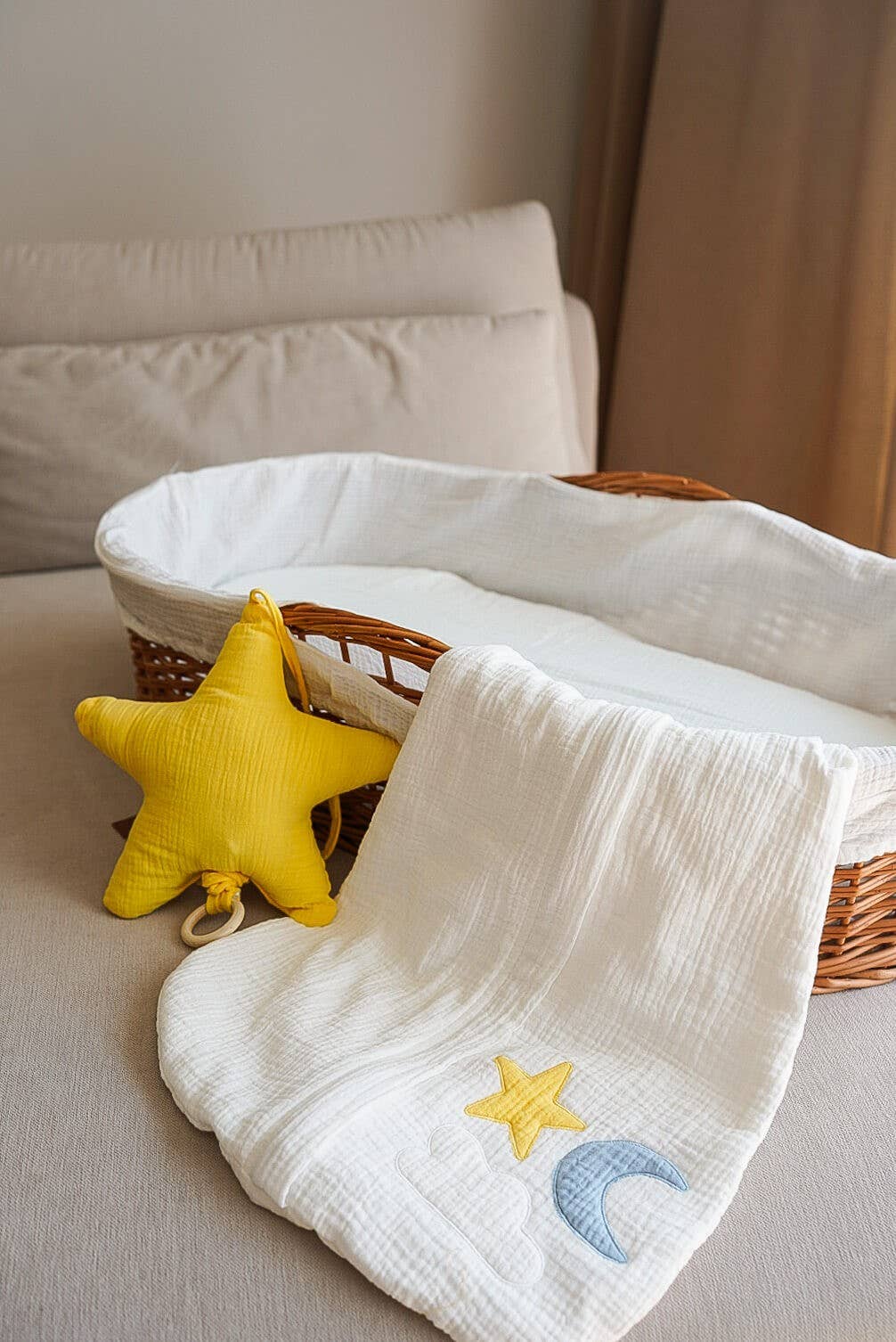 Hi Little One - 2-lagiges Musselin Day & Night Grau Hi Little One