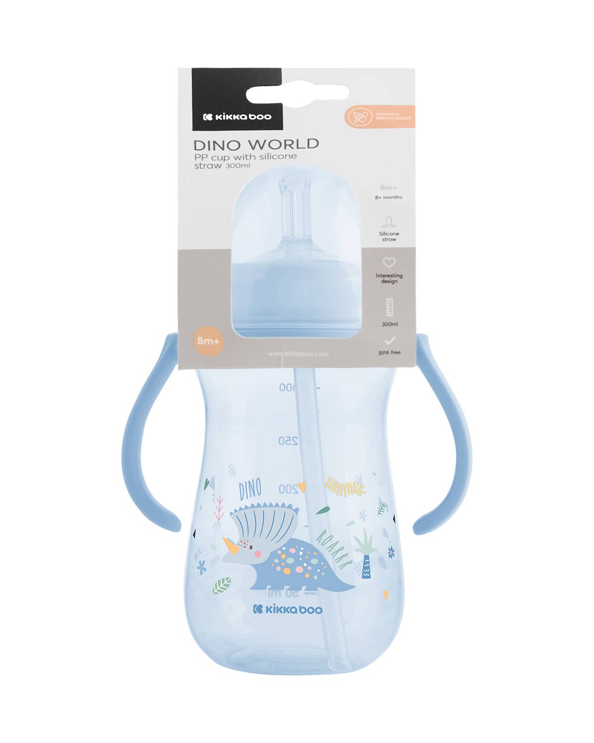 PP-Becher mit Silikonstrohhalm 300 ml Dino World Kika Group Ltd.