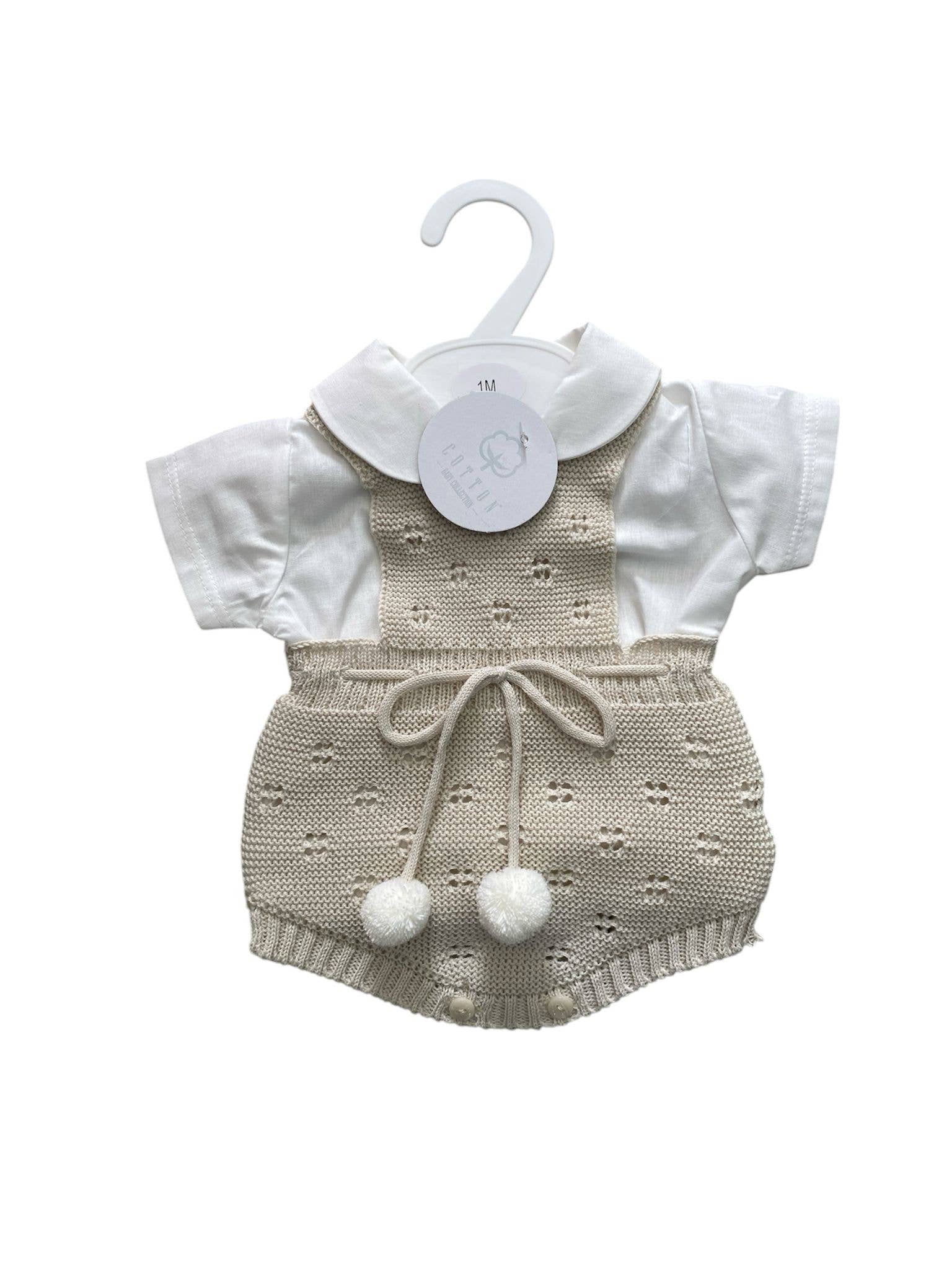 595/01 Flauschiger Strick mit Pompons und Bluse Cotton Socks