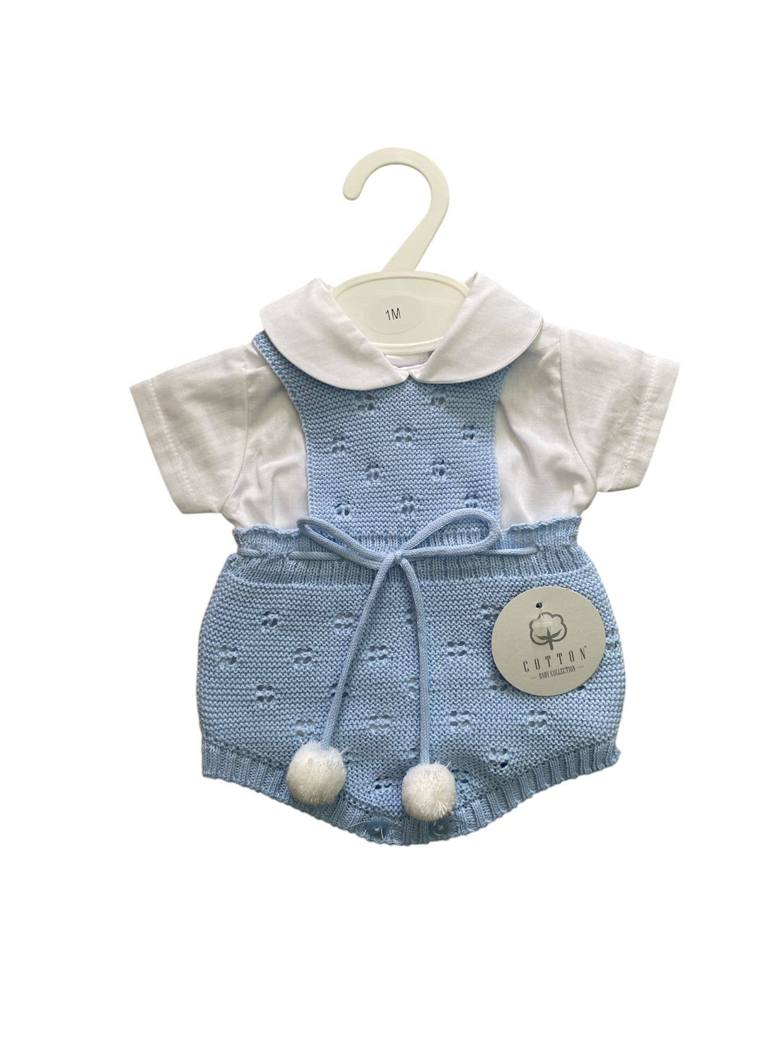 595/01 Flauschiger Strick mit Pompons und Bluse Cotton Socks