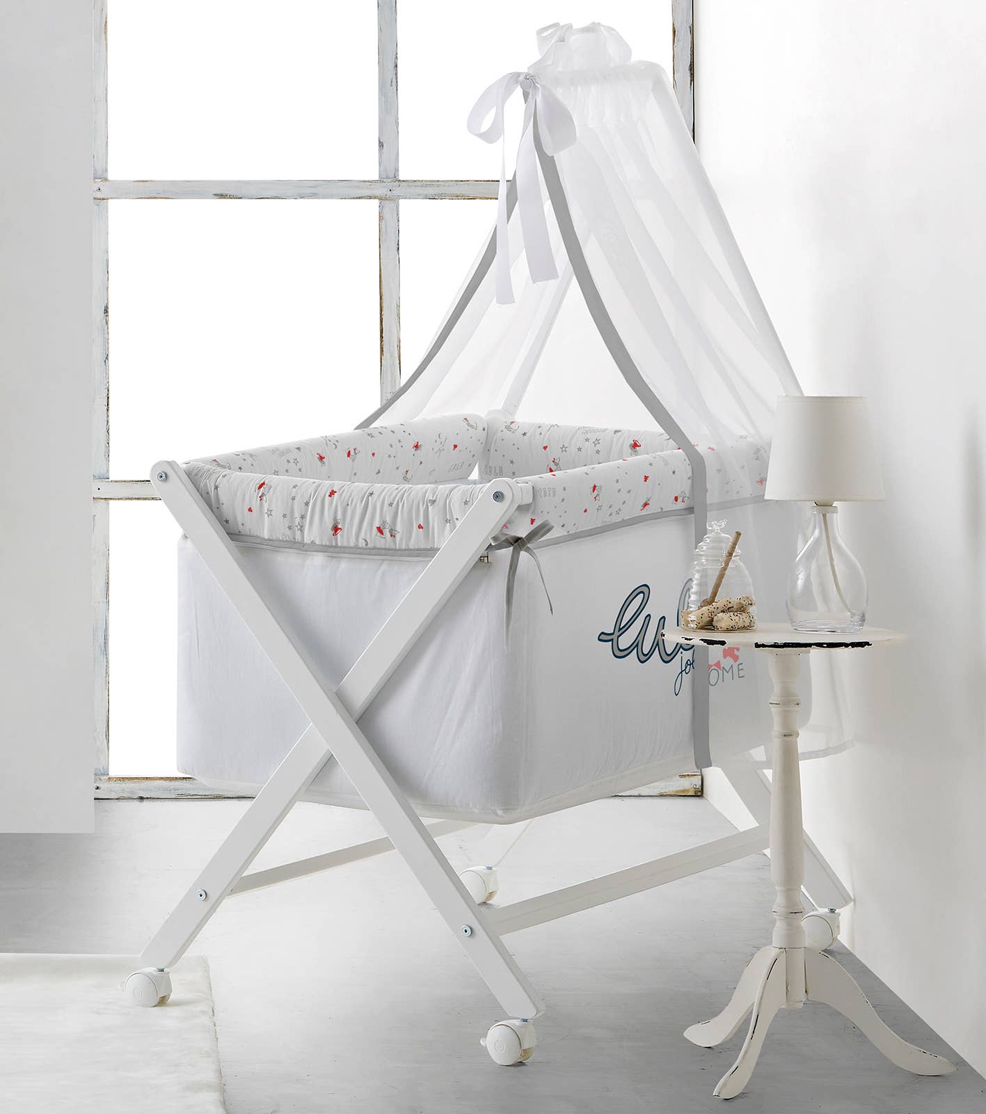 MINI-WIEGE + GRAUER JOLIE MOME STOFF UND SCHLEIER S&P NEWBORN, S.L. (Lulu)