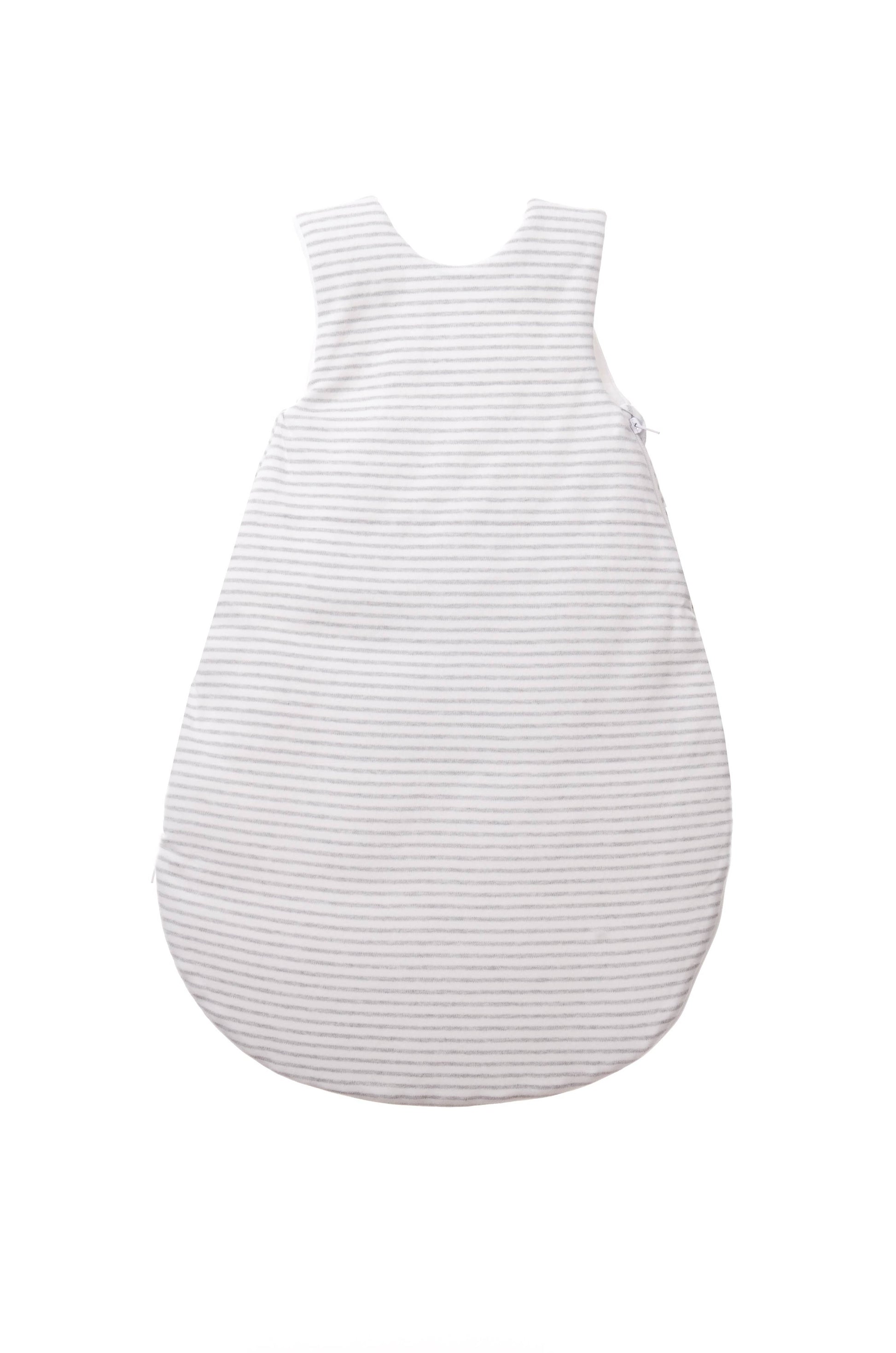 Schlafsack mit grauen Streifen und niedlicher Stickerei Liliput