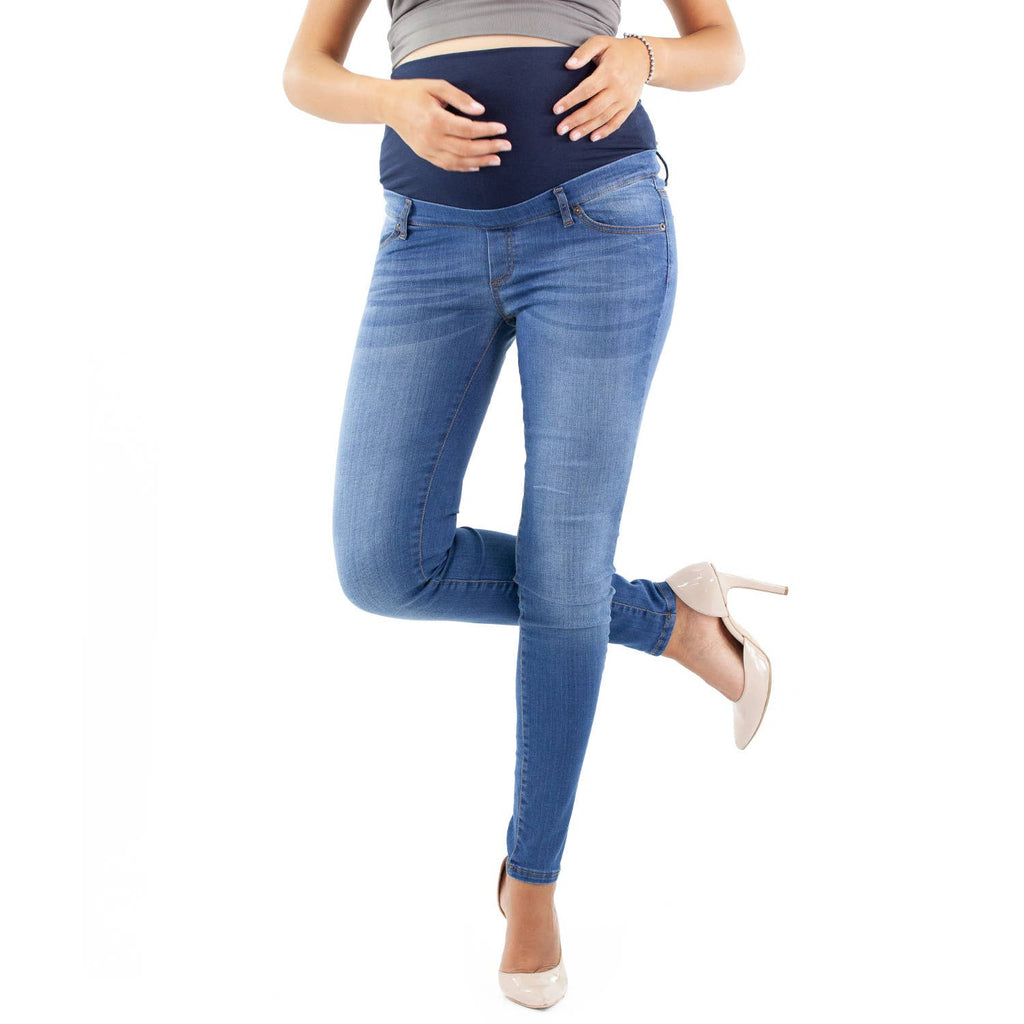 Delux, Umstandsjeans, Slim Fit – Hellblau Mamsy