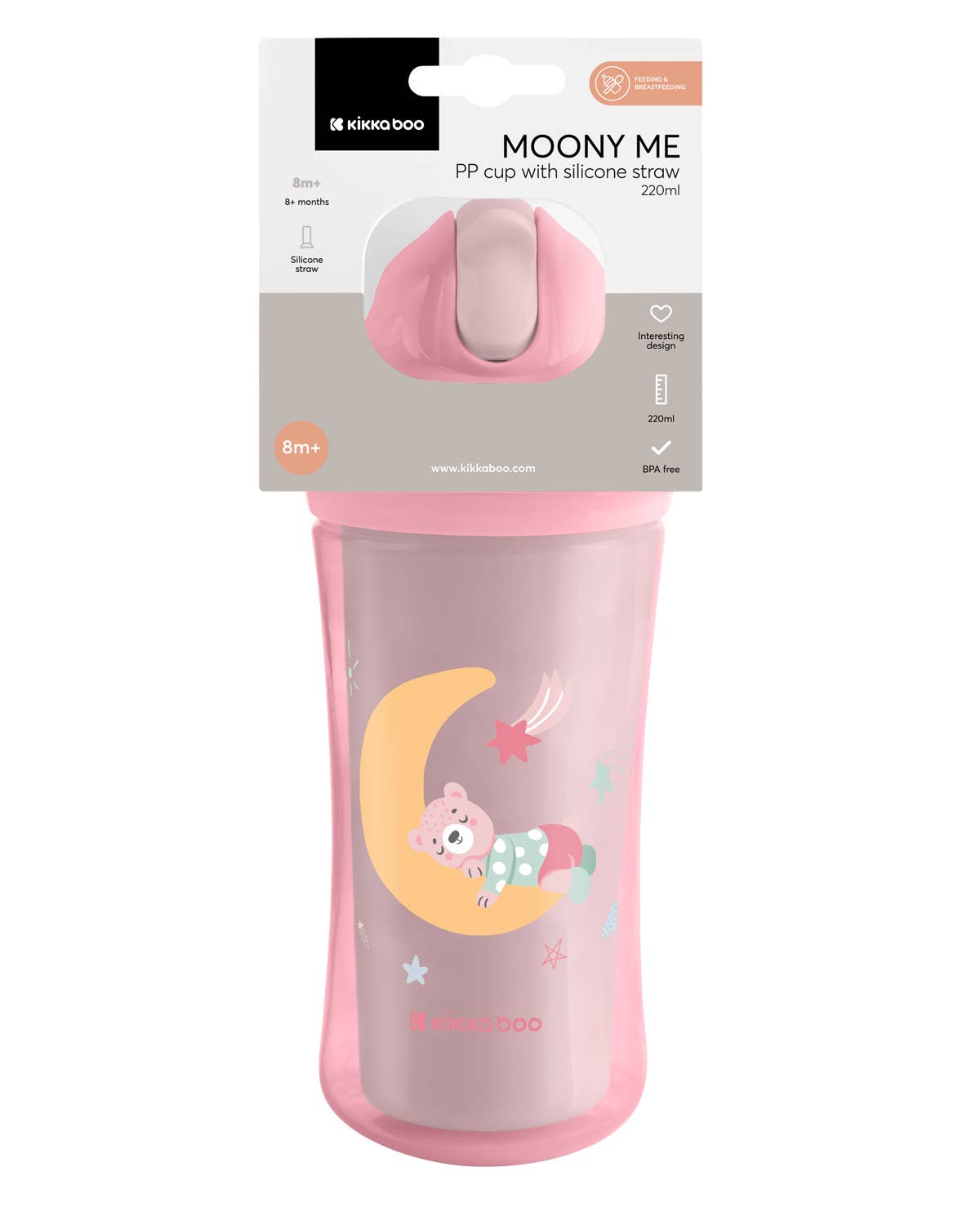 PP-Becher mit Silikonstrohhalm 220 ml Moony Me Kika Group Ltd.