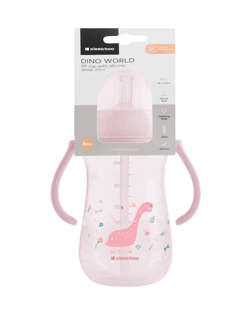PP-Becher mit Silikonstrohhalm 300 ml Dino World Kika Group Ltd.