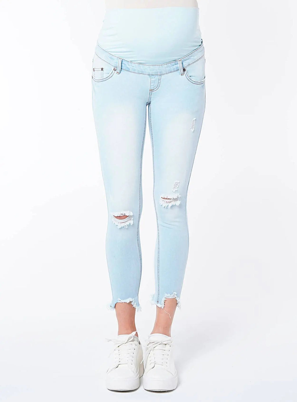 Schmale Mutterschaftsjeans mit zerrissenen und ungenähten Nähten Ohma Barcelona