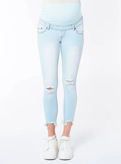 Schmale Mutterschaftsjeans mit zerrissenen und ungenähten Nähten Ohma Barcelona