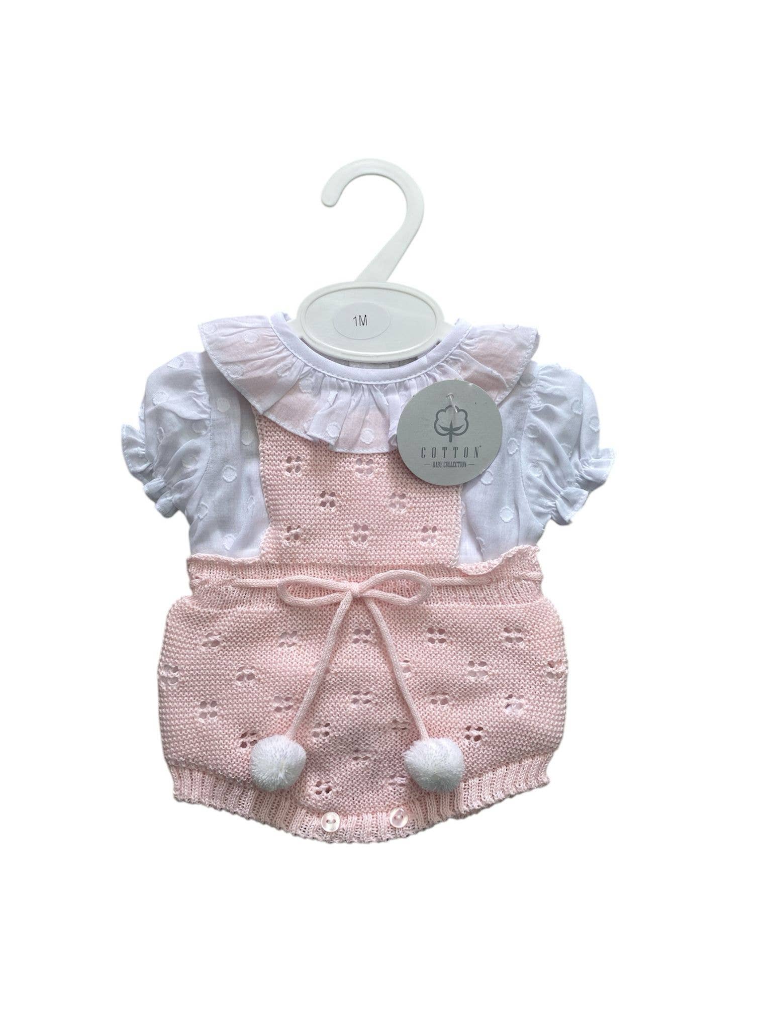 595/01 Flauschiger Strick mit Pompons und Bluse Cotton Socks