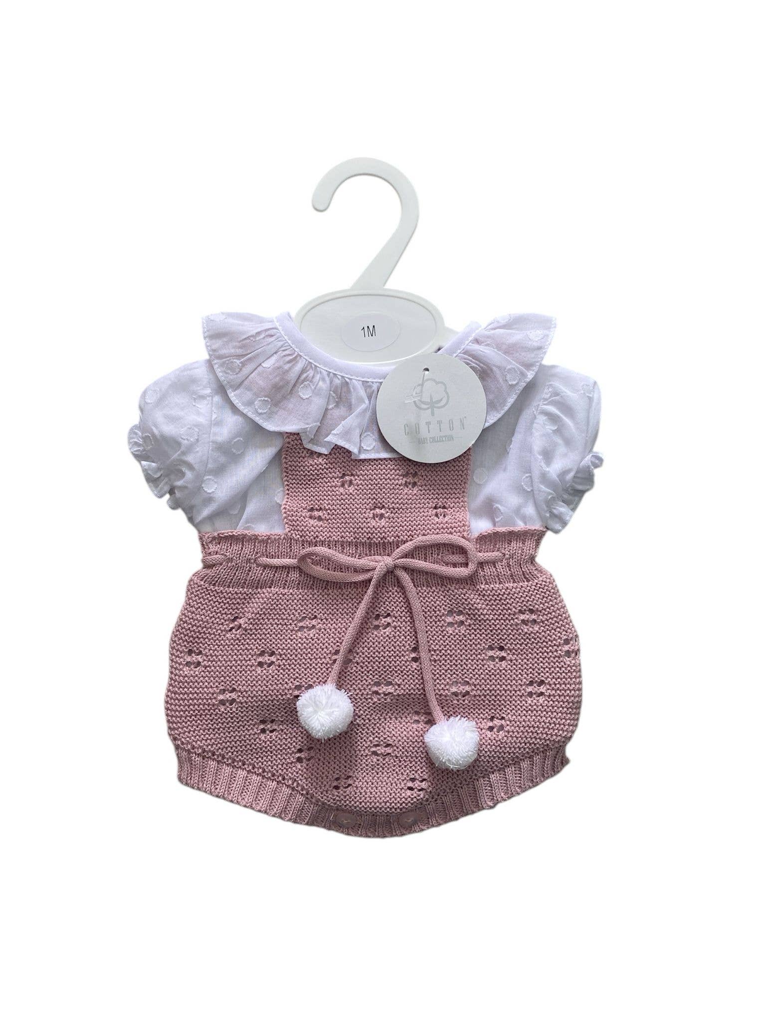 595/01 Flauschiger Strick mit Pompons und Bluse Cotton Socks