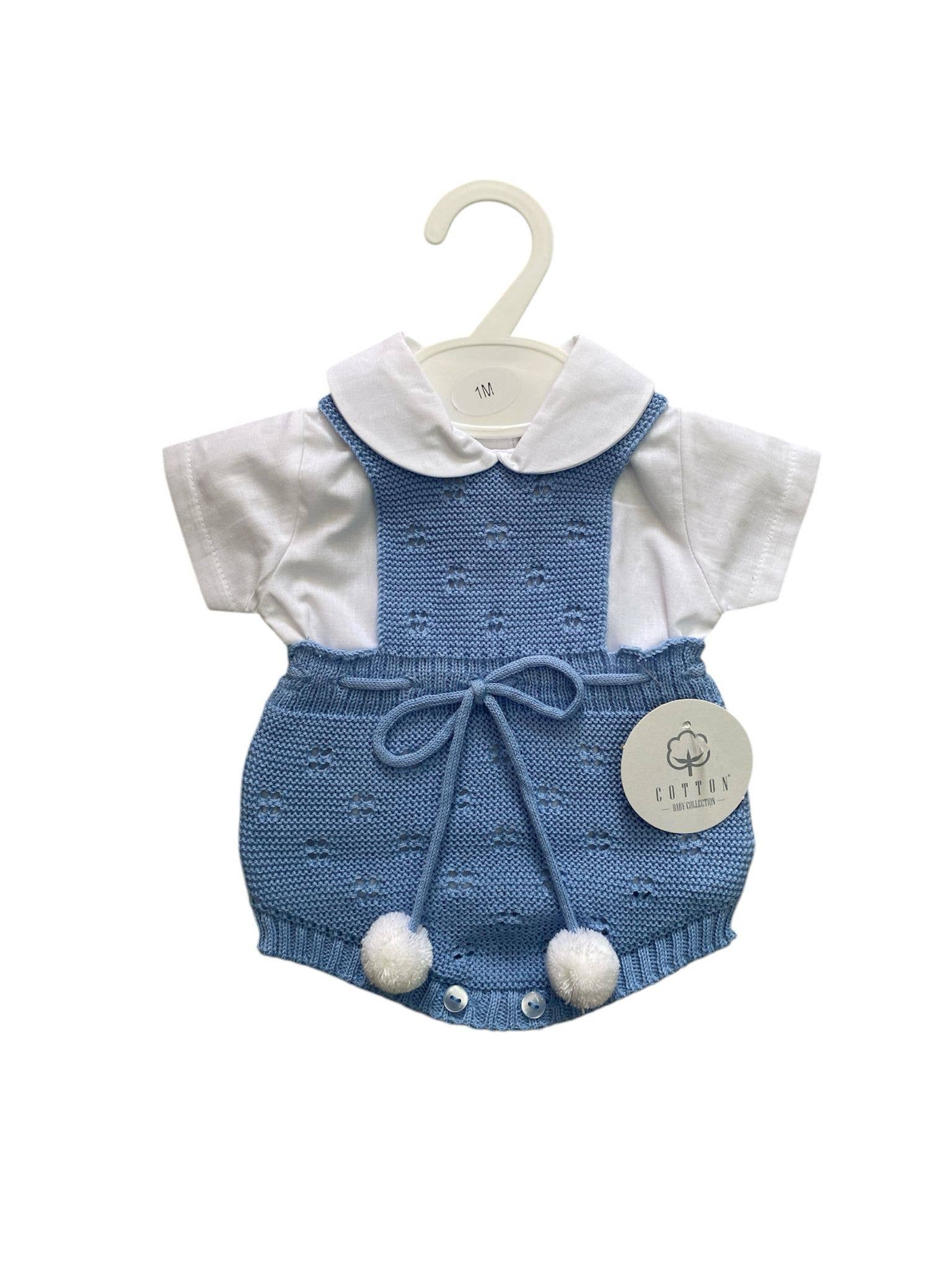 595/01 Flauschiger Strick mit Pompons und Bluse Cotton Socks